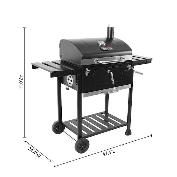 Trechter webspin Kan niet het laatste Royal Gourmet Charcoal Grill with 2 Side Table in Black Plus a Cover  CD1824EC - The Home Depot