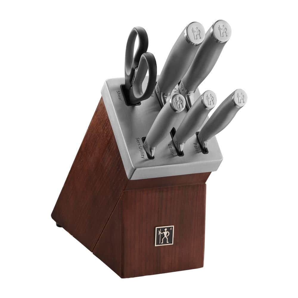 Henckels Forged Modernist 20 Piece Self Sharpening Knife Set with Stainless  Steel Handles & Black Knife Block