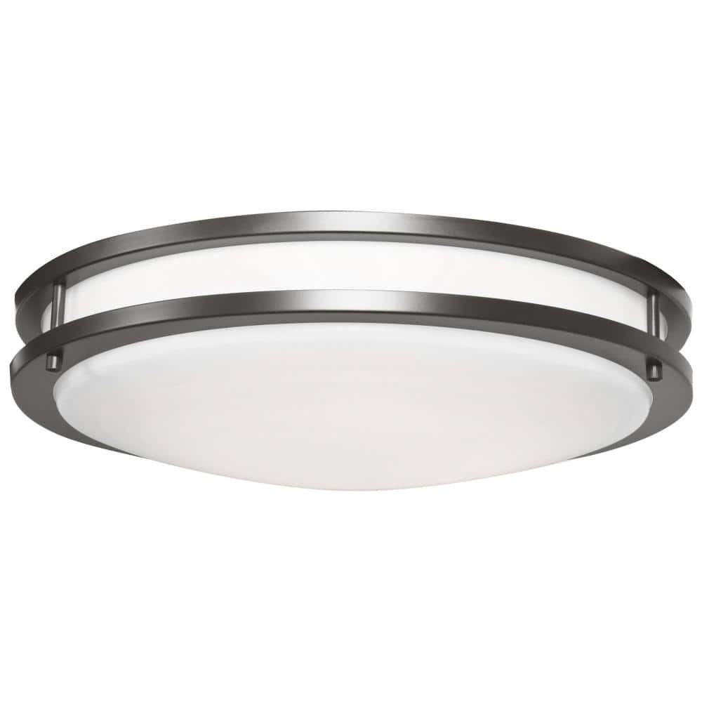 Solero III 4 in. 1-Light Bronze Integrated LED Flush Mount