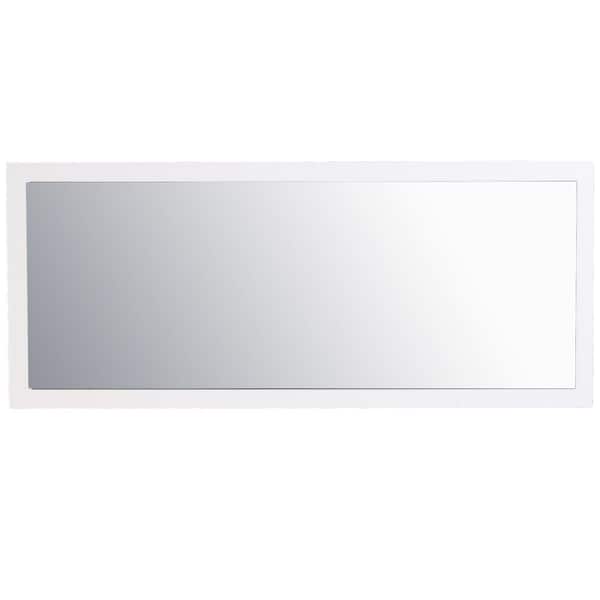 Eviva Lugano 72 in.x 30 in. H Large Rectangular Framed Wall Mount Bathroom Vanity Mirror in Glossy White