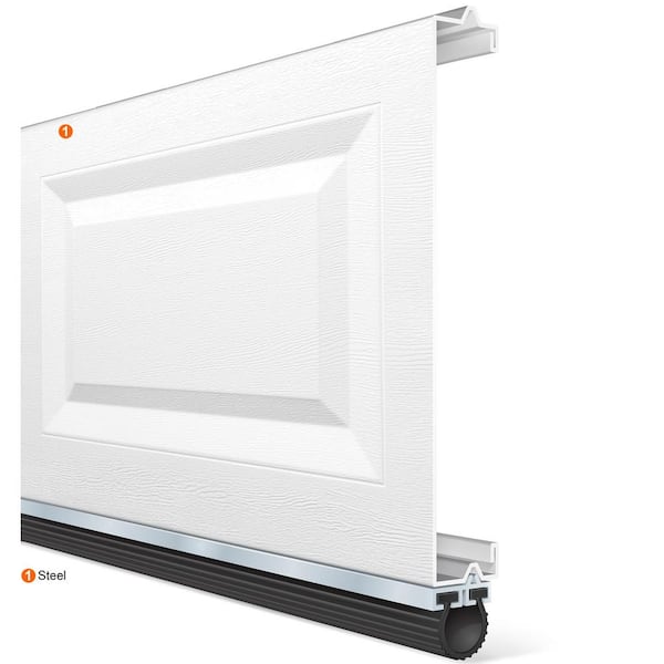 Clopay - Classic Steel Short Panel 16 ft x 7 ft Non-Insulated   White Garage Door without Windows