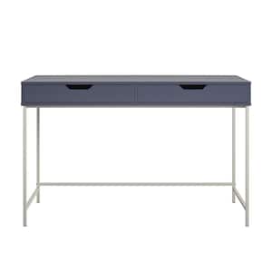 Wardlaw 47.63 Navy Desk with 2-Drawers