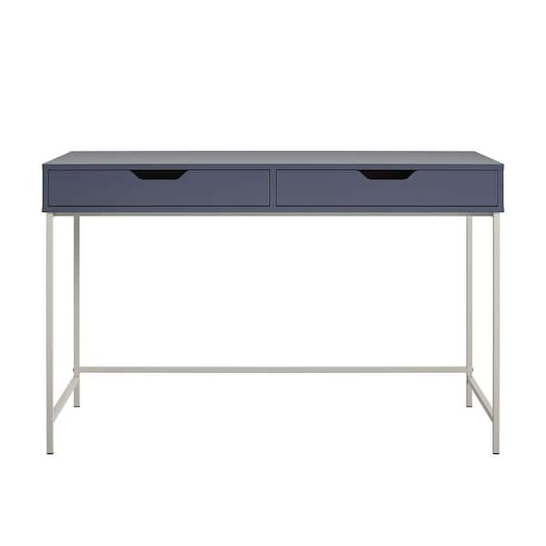 Ameriwood Home Wardlaw 47.63 Navy Desk with 2Drawers DE08294 The
