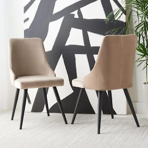 Zoi Taupe/Black 16.14 in. Wood Dining Chair Set of 2