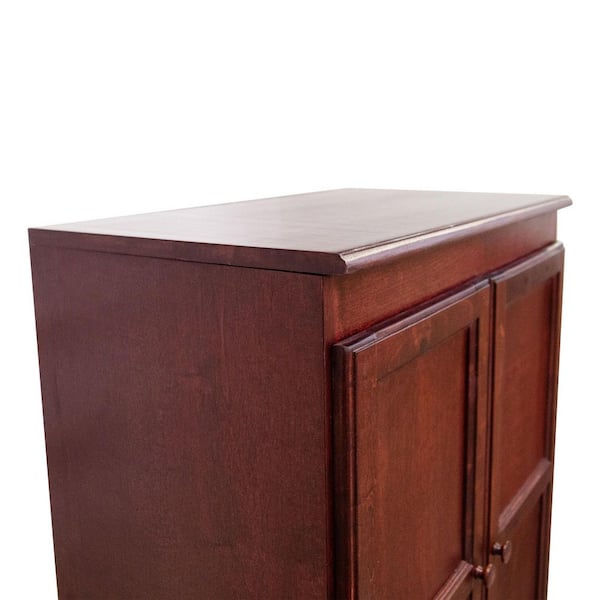 【お値下げ】木製コーナーキャビネット ダークレッド Concepts In Wood 72 in. Cherry Wood 5-shelf Standard Bookcase with