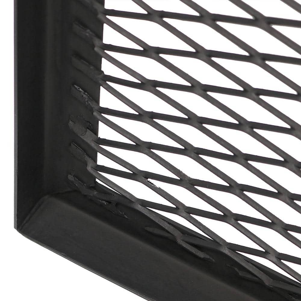 Heavy-Duty Black Steel Square Fire Pit Cooking Grill with Handles
