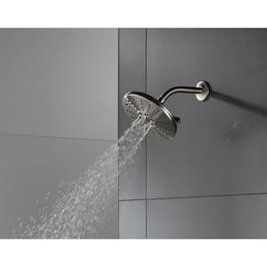 3-Spray Patterns 1.75 GPM 7.69 in. Wall Mount Fixed Shower Head with H2Okinetic in Lumicoat Stainless