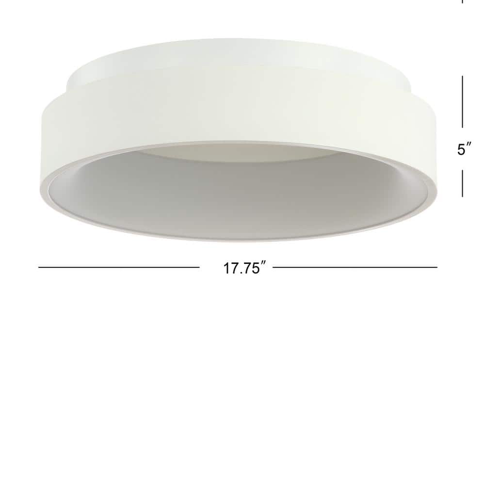 White Metal 17.75" LED Flush Mount Ceiling Light