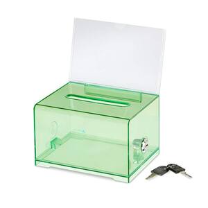Acrylic Clear Locking Suggestion Box in Crystal Green (2-Pack)