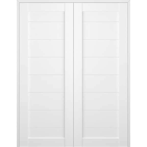 Belldinni Ermi 48 in. x 80 in.Both Active Bianco Noble Finished Wood Composite Double Prehung Interior Door