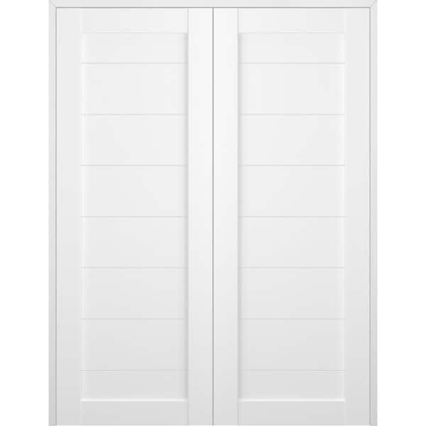 Belldinni Ermi 64 in. x 80 in.Both Active Bianco Noble Finished Wood Composite Double Prehung Interior Door