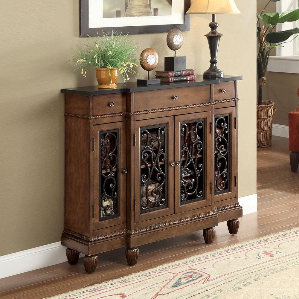 Vidi Oak and Antique Bronze 45'' Console Table with Storage