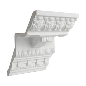 9-13/16 in. x 9-15/16 in. x 6 in. Long Corbels, Dentil and Polyurethane Egg and Dart Crown Moulding Sample