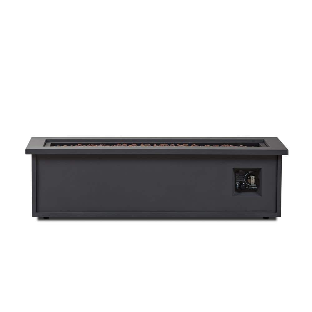 Mila 48" Weathered Slate Steel Propane Fire Pit Table