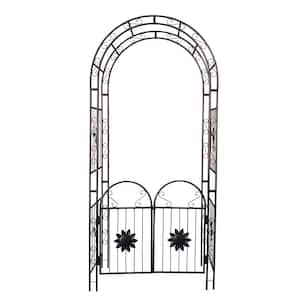 45.24 in. x 98.4 in. Black Metal Garden Arch Arbor Trellis with Wedding Arch Party Events Archway