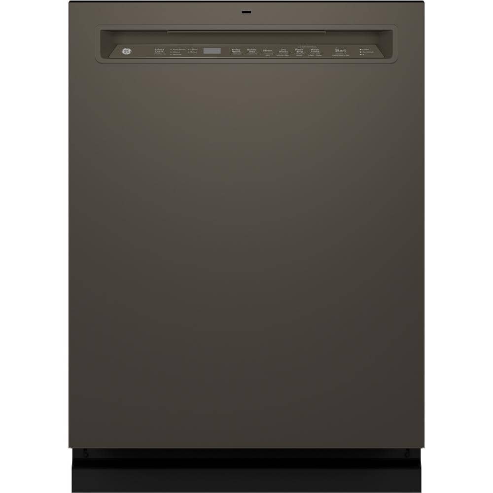 GE 24 in. Slate Front Control Built-In Tall Tub Dishwasher with Dry Boost, 3rd Rack, and 47dBA, Grey