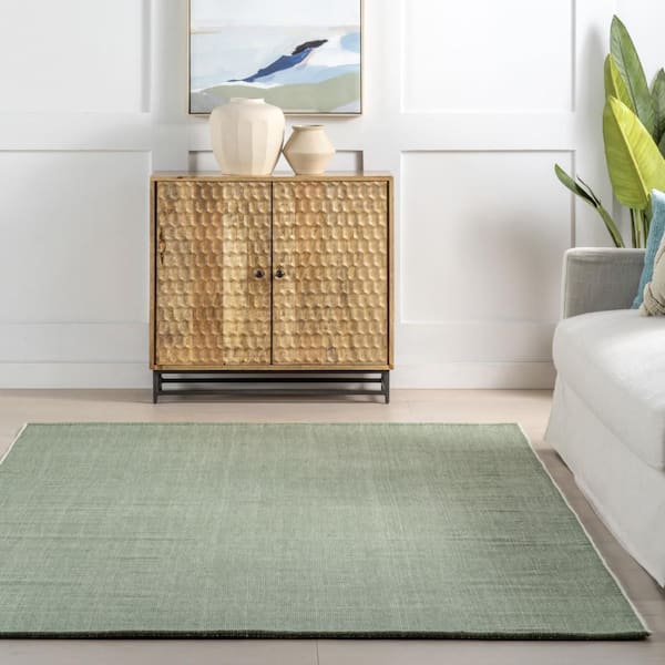 nuLOOM Green 9.6 ft. x 13.6 ft. Alira Solid Outdoor Area Rug