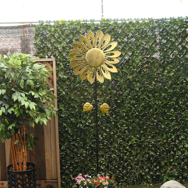 Alpine Corporation 85 in. Tall Sunflower Kinetic Wind Spinner