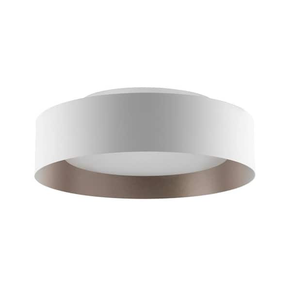 Bromi Design Lynch 15.75 in. 3-Light White and Champagne Flush Mount Ceiling Light