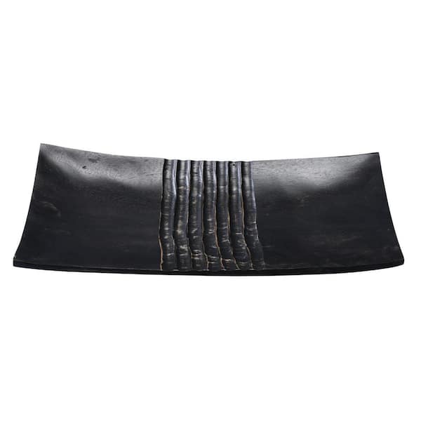 Villacera 16 in. x 7 in. Black Handmade Decorative Mango Wood Serving Tray