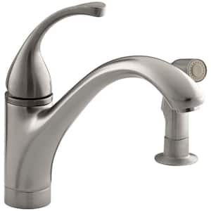 Forte Single-Handle Standard Kitchen Faucet with Side Sprayer in Vibrant Stainless