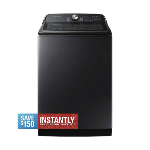 5.5 cu.ft. Extra-Large Capacity Smart Top Load Washer with Super Speed in Brushed Black