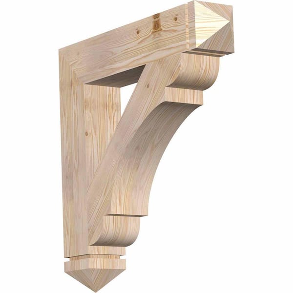 Ekena Millwork 5.5 in. x 32 in. x 32 in. Douglas Fir Olympic Arts and Crafts Smooth Bracket
