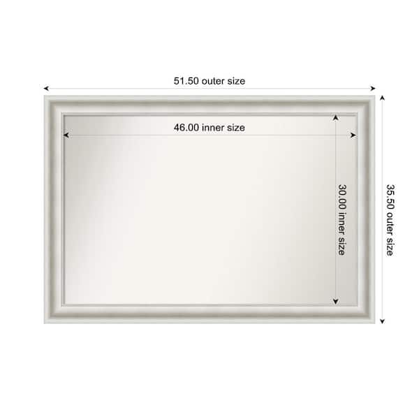 Amanti Art Parlor White 51.5 in. x 35.5 in. Custom Non-Beveled Recycled Polystyrene Framed Bathroom Vanity Wall Mirror