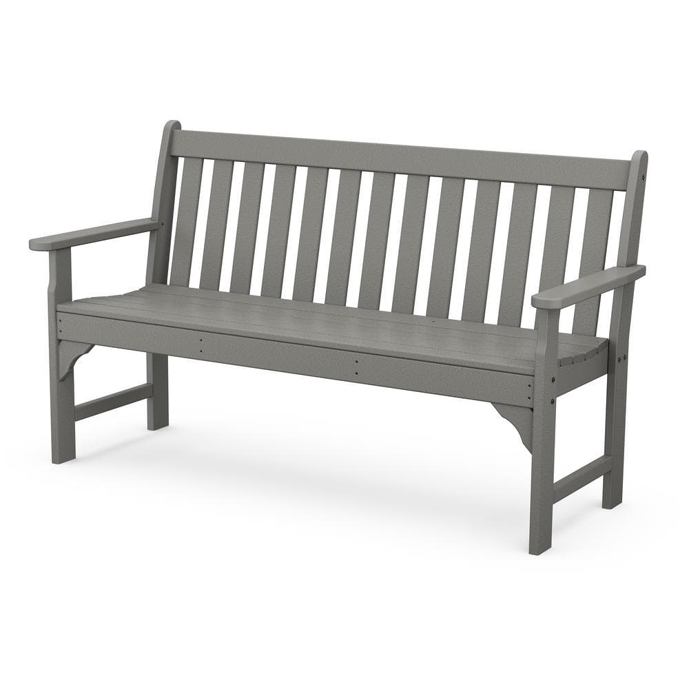 Slate Gray 60" Recycled Plastic Outdoor Bench