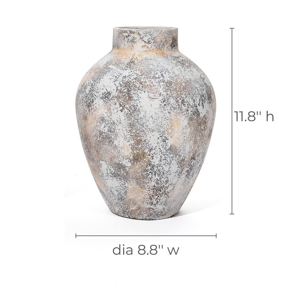 Marble Textured White Ceramic Decorative Table Vase