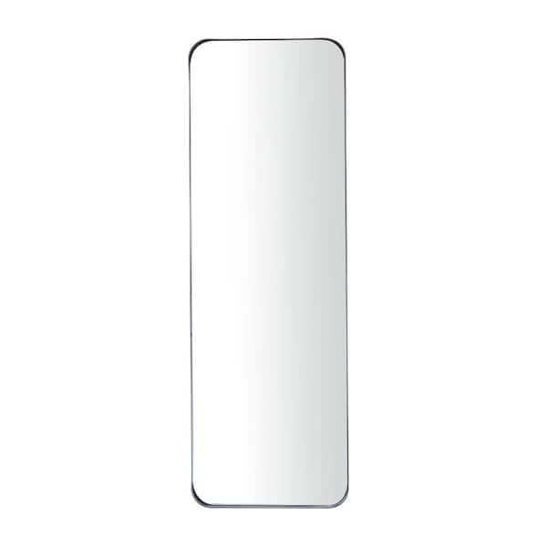 Litton Lane 36 in. x 12 in. Rectangle Framed Black Wall Mirror with Thin Frame