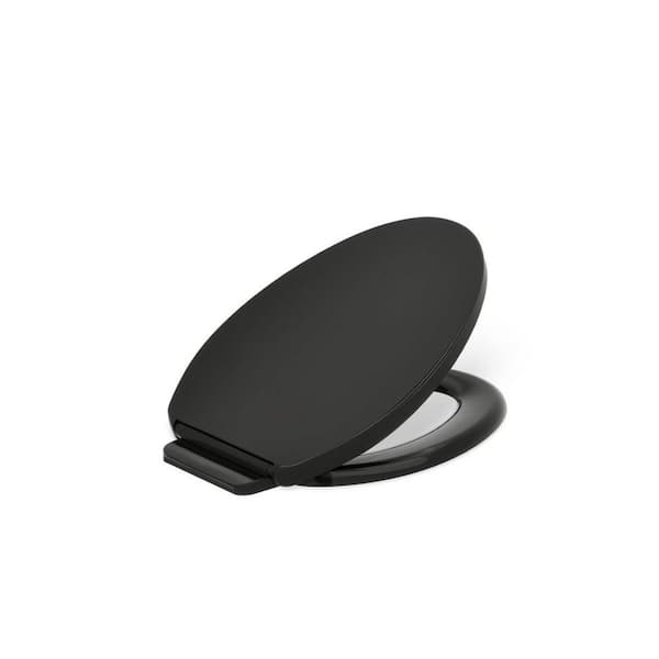 Impro Elongated Ready Latch Quiet-Close Toilet Seat in Black Black