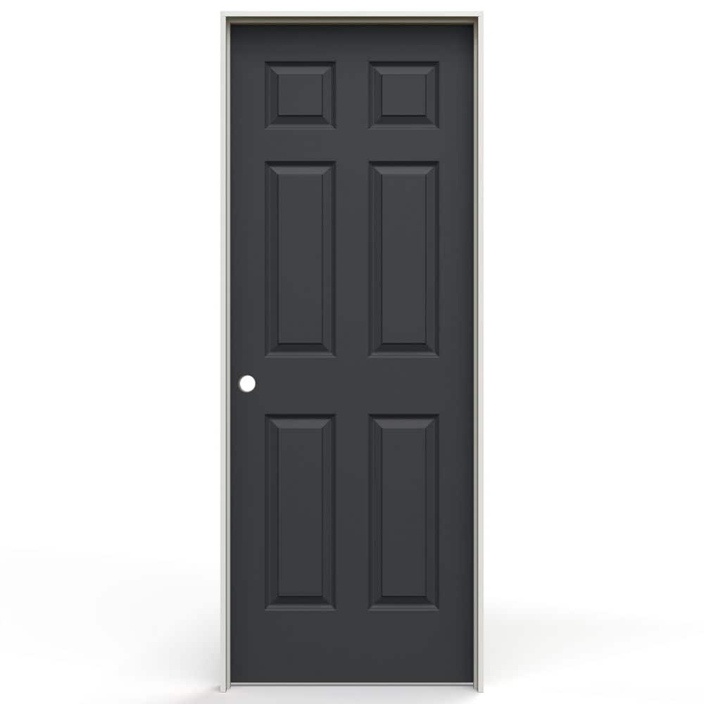 24 in. x 80 in. Colonist 6 Panel Right-Handed Textured Hollow Core Black Molded Composite Single Prehung Interior Door price history on PriceWatchPro