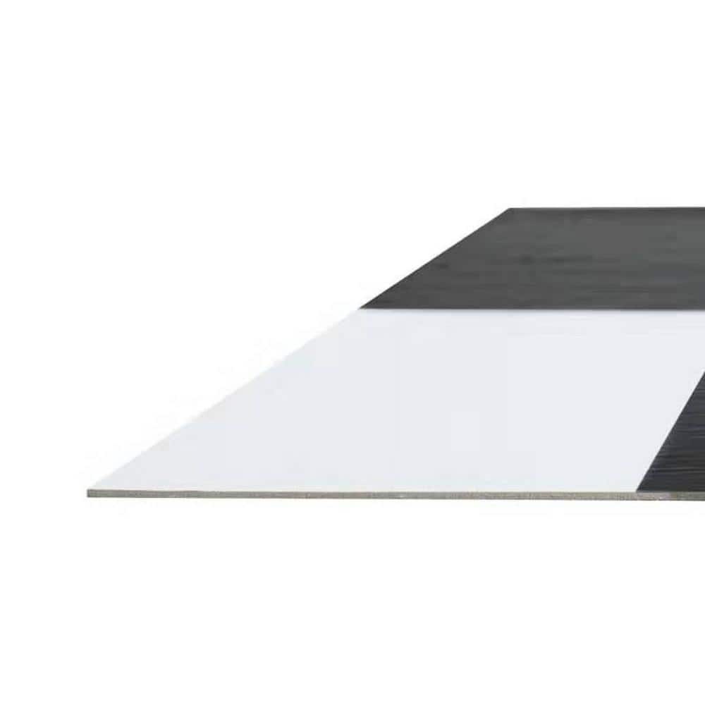 Sterling Black and White Self-Adhesive Vinyl Floor Tiles