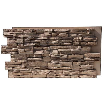 Lightning Ridge 48 in. x 24 in. Faux Stone Siding Panel Finished Cappuccino Interlocking Panel