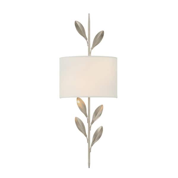 8.5 in. 2-Light Antique Silver Sconce