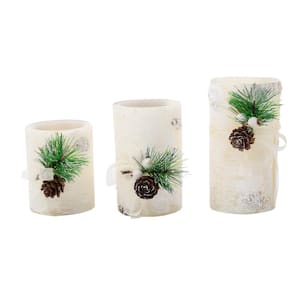 Set Of Three LED Wax Unscented Flameless Candle