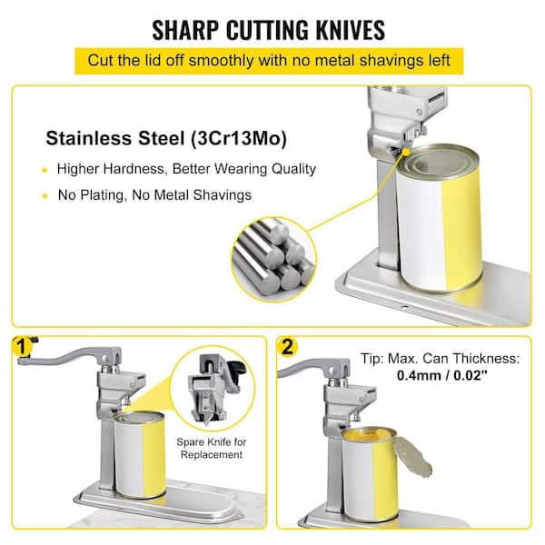Commercial Grade Manual Can Opener with Angled Bar (Stainless Steel) Medium  Duty Table Mount with 18.11 Bar Length - AliExpress