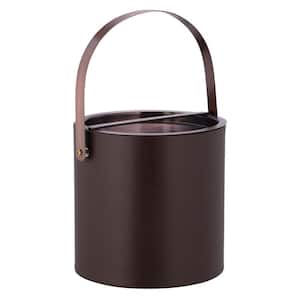 Barcelona 3 qt. Chocolate Brown Ice Bucket with Oil Rubbed Bronze Arch Handle and Bridge Cover