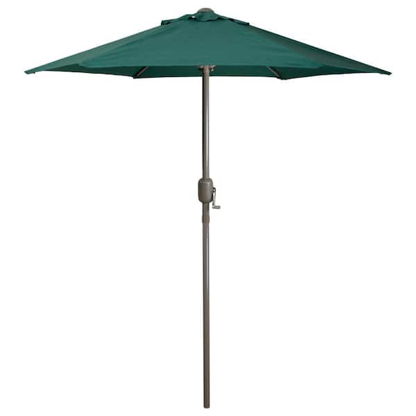 Northlight 7.5 ft. Outdoor Patio Market Umbrella with Hand Crank Hunter Green