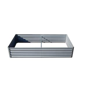 6x3x1 ft. Silver Large Metal Rectangular Outdoor Raised Garden Bed Planter Box