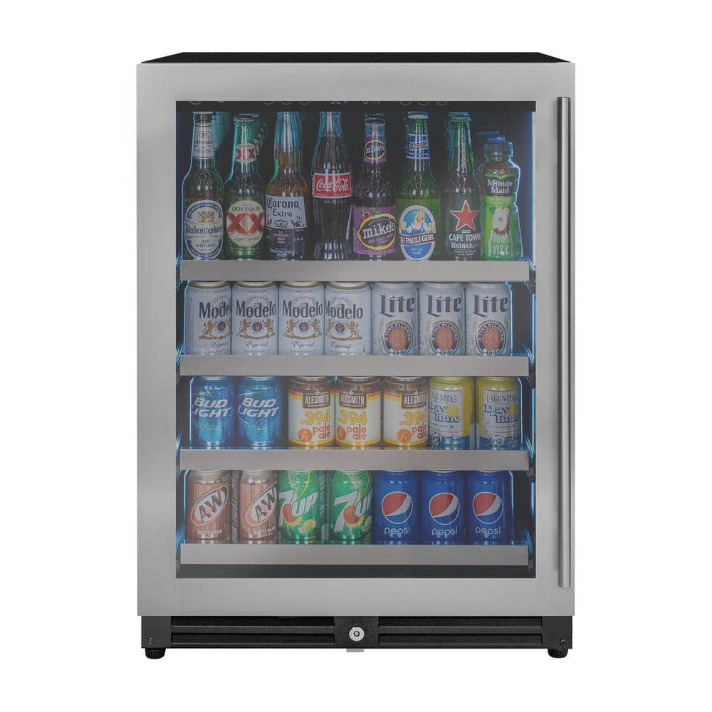 24 in. Single Zone 154-Cans Beverage Cooler in Stainless Steel with Left Hinge price history on PriceWatchPro