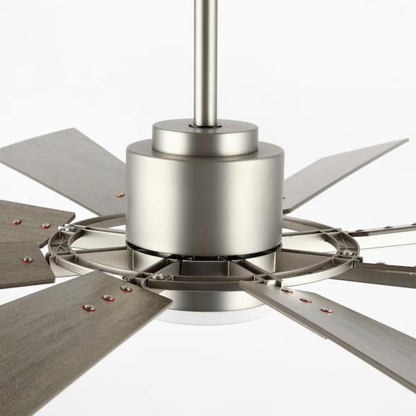 WINGBO 60 in. Brushed Nickel Indoor Ceiling Fan with LED Lights