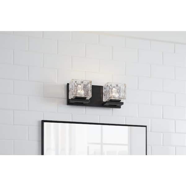 Home Decorators Collection Tulianne 12 in. 2-Light Coal LED Vanity Light Bar