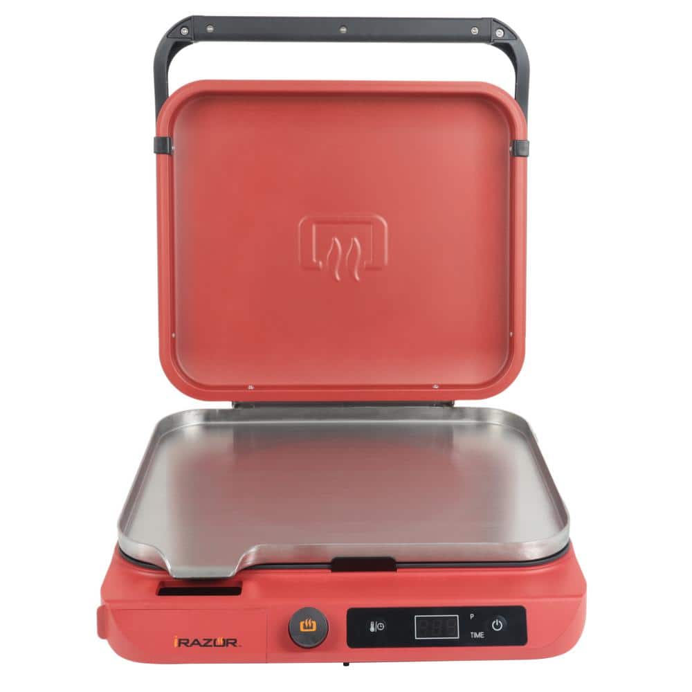 Portable Induction Heating Electric Grill Griddle in Red