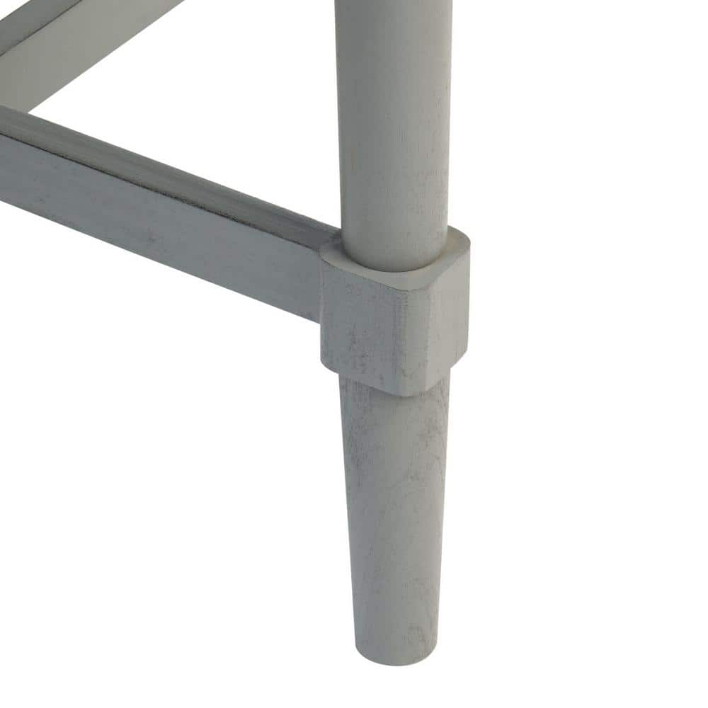 Distressed Gray Wood and Metal Accent Table with Storage