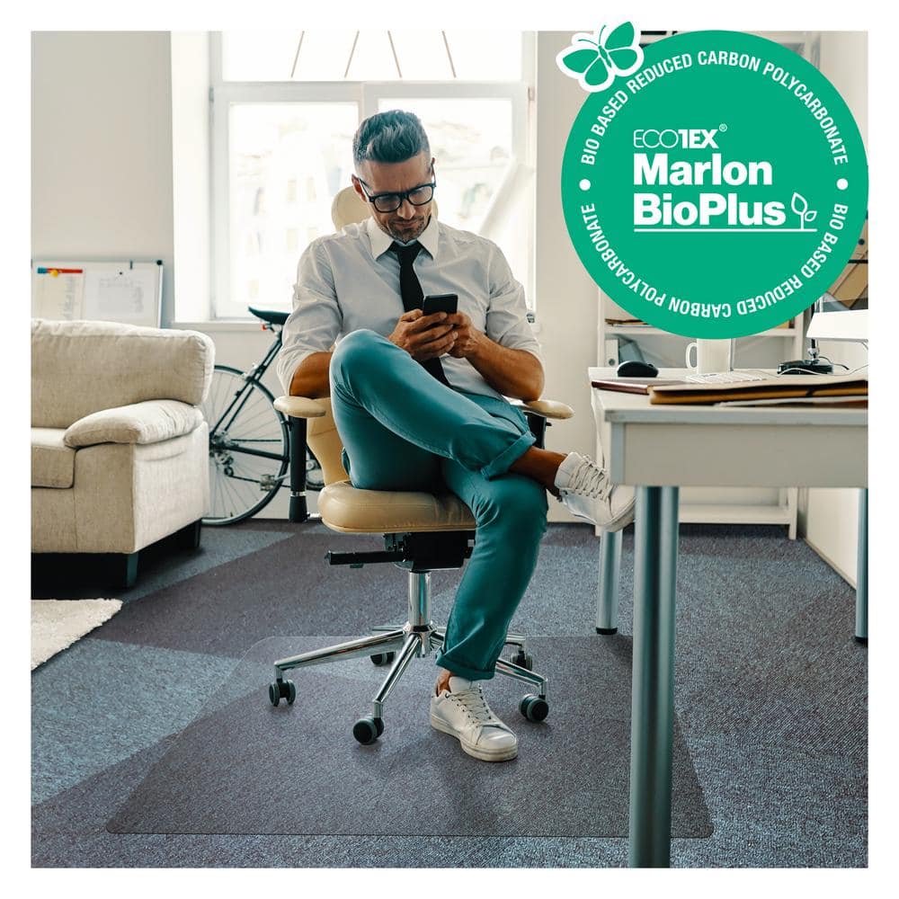 Floortex Ecotex Marlon BioPlus Rectangular Polycarbonate Chair Mat for