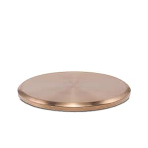 25.6 in. Patio Fire Pit Metal Table Top Cover Gold