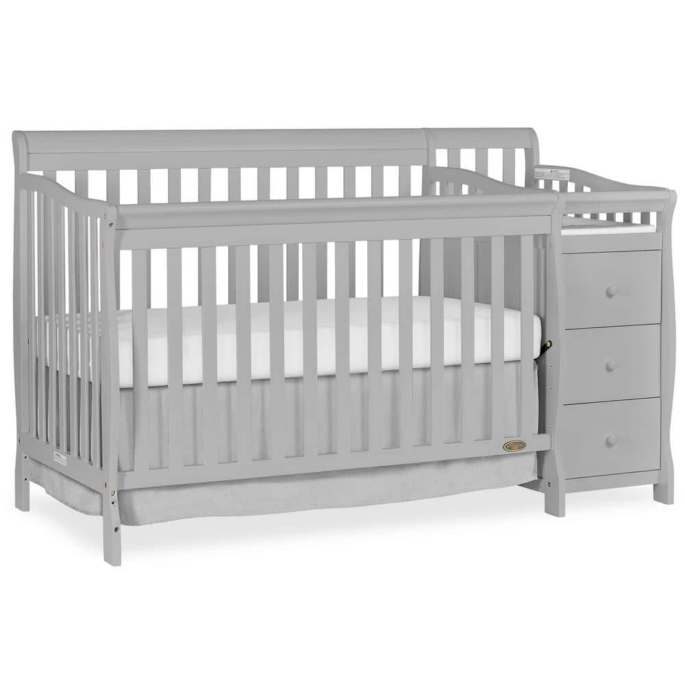 Brody Pebble Grey 5-in-1 Convertible Crib with Changer -  Dream On Me, 620-PG