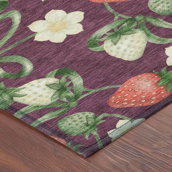 Chantille Machine Washable Indoor/Outdoor Abstract ACN2864 Eggplant 2 ft. x 3 ft. Accent Rug